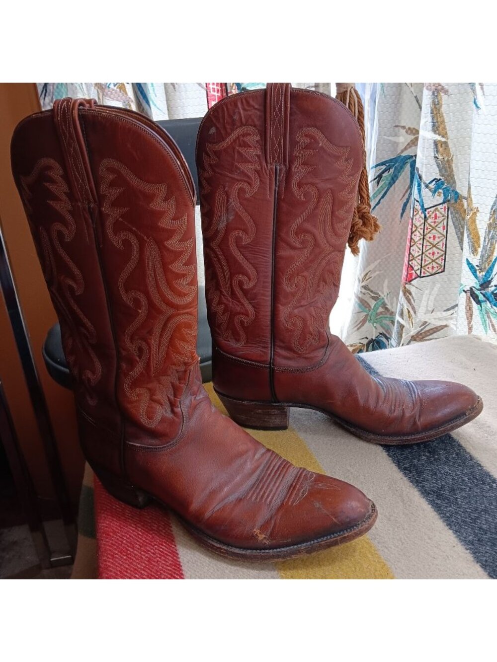 Vintage Lucchese L6661 Cowboy Boots 11.5B Mens Classic San Antonio 1883